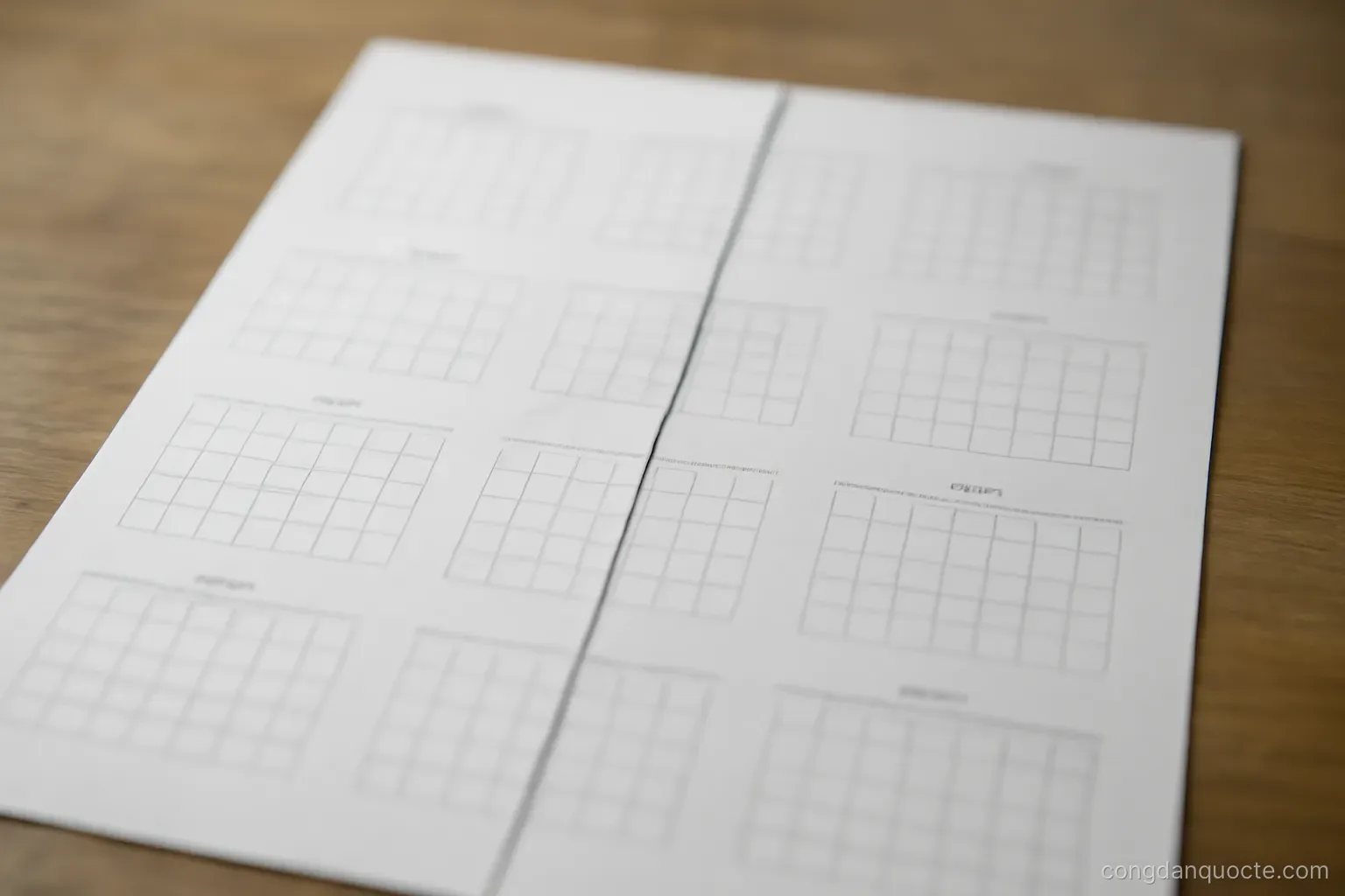 a calendar year printed on paper with a vertical line drawn through the middle months
