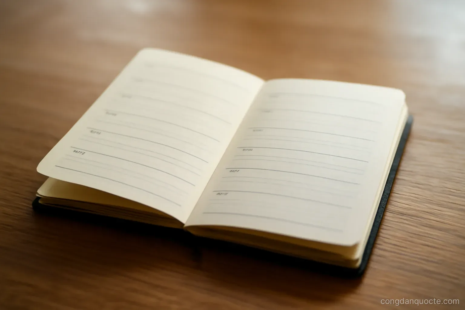 a pocket notebook open showing rows of dates with short entries beside each